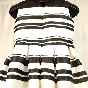 Pippa & Julie Black/White Ribbon Striped Dress